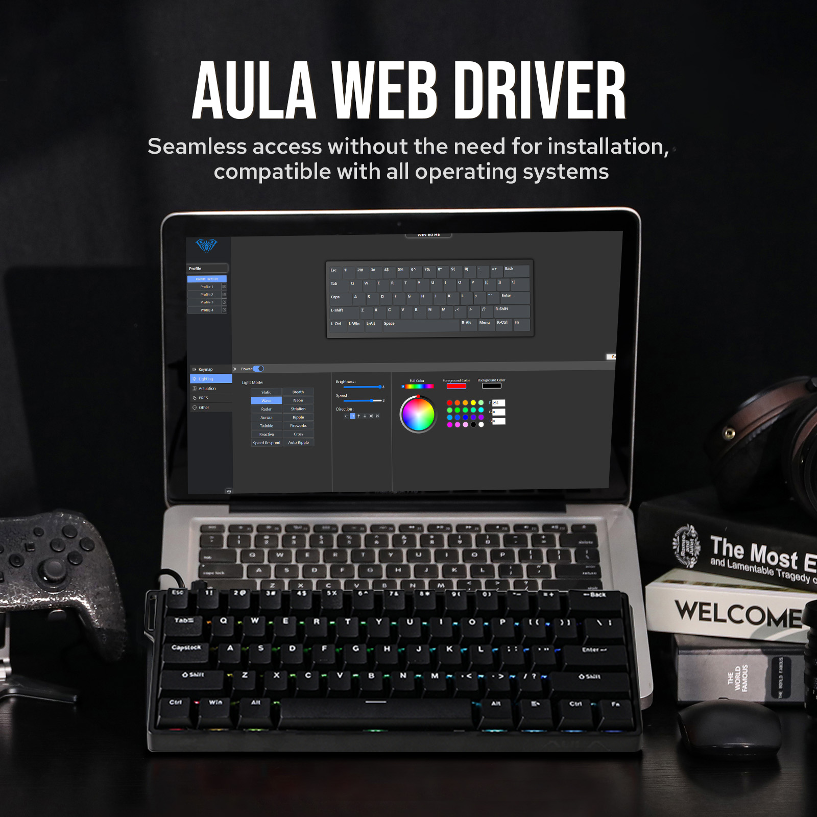 Gaming Keyboard Hall Effect Switches - Механическая клавиатура Custom AULA WIN60 HE